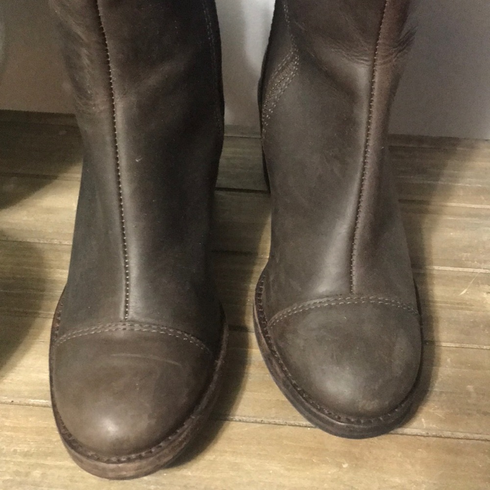 Hunter May Brown tall leather riding boots 6.5 - Picture 3 of 8